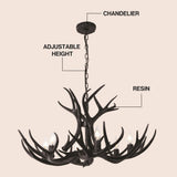Eldora Rustic Farmhouse Adjustable Resin Antler LED Chandelier