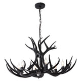 Eldora Rustic Farmhouse Adjustable Resin Antler LED Chandelier