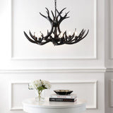 Eldora Rustic Farmhouse Adjustable Resin Antler LED Chandelier