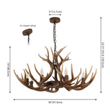 Eldora Rustic Resin Antler Chandelier with Adjustable LED Lighting