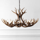 Eldora Rustic Resin Antler Chandelier with Adjustable LED Lighting