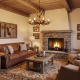 Eldora Rustic Resin Antler Chandelier with Adjustable LED Lighting