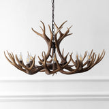 Eldora Rustic Resin Antler Chandelier with Adjustable LED Lighting