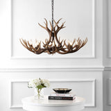 Eldora Rustic Resin Antler Chandelier with Adjustable LED Lighting