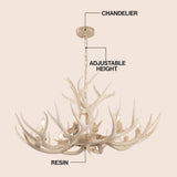 Eldora Rustic Farmhouse Adjustable Resin Antler LED Chandelier