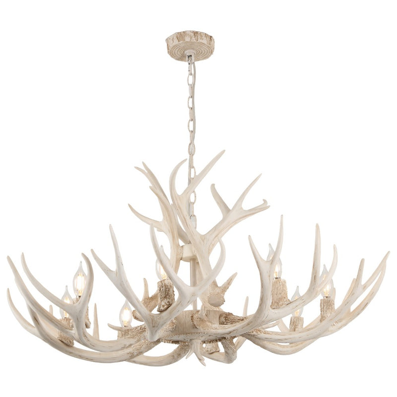 Eldora Rustic Farmhouse Adjustable Resin Antler LED Chandelier