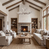Eldora Rustic Farmhouse Adjustable Resin Antler LED Chandelier