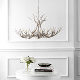 Eldora Rustic Farmhouse Adjustable Resin Antler LED Chandelier