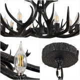 Eldora Rustic Farmhouse Adjustable Resin Antler LED Chandelier