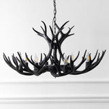 Eldora Rustic Farmhouse Adjustable Resin Antler LED Chandelier