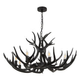 Eldora Rustic Farmhouse Adjustable Resin Antler LED Chandelier