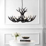 Eldora Rustic Farmhouse Adjustable Resin Antler LED Chandelier