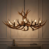 Eldora Rustic Farmhouse Adjustable Resin Antler LED Chandelier Brown / 10 Sockets – AI-ON