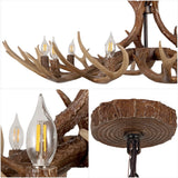 Eldora Rustic Resin Antler Chandelier with Adjustable LED Lighting