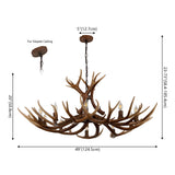 Eldora Rustic Resin Antler Chandelier with Adjustable LED Lighting