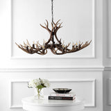 Eldora Rustic Resin Antler Chandelier with Adjustable LED Lighting