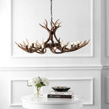 Eldora Rustic Resin Antler Chandelier with Adjustable LED Lighting