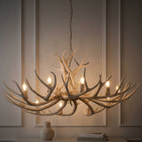 Eldora Rustic Farmhouse Adjustable Resin Antler LED Chandelier Beige / 10 Sockets – AI-ON