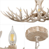 Eldora Rustic Farmhouse Adjustable Resin Antler LED Chandelier