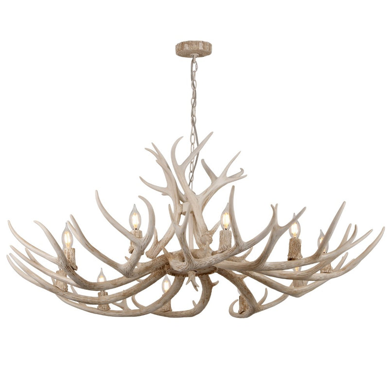 Eldora Rustic Farmhouse Adjustable Resin Antler LED Chandelier