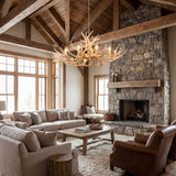 Eldora Rustic Farmhouse Adjustable Resin Antler LED Chandelier