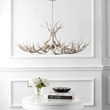 Eldora Rustic Farmhouse Adjustable Resin Antler LED Chandelier