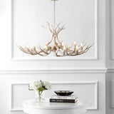 Eldora Rustic Farmhouse Adjustable Resin Antler LED Chandelier