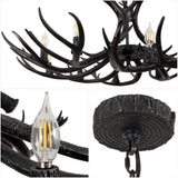 Eldora Rustic Farmhouse Adjustable Resin Antler LED Chandelier