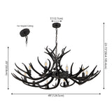 Eldora Rustic Farmhouse Adjustable Resin Antler LED Chandelier