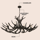 Eldora Rustic Farmhouse Adjustable Resin Antler LED Chandelier