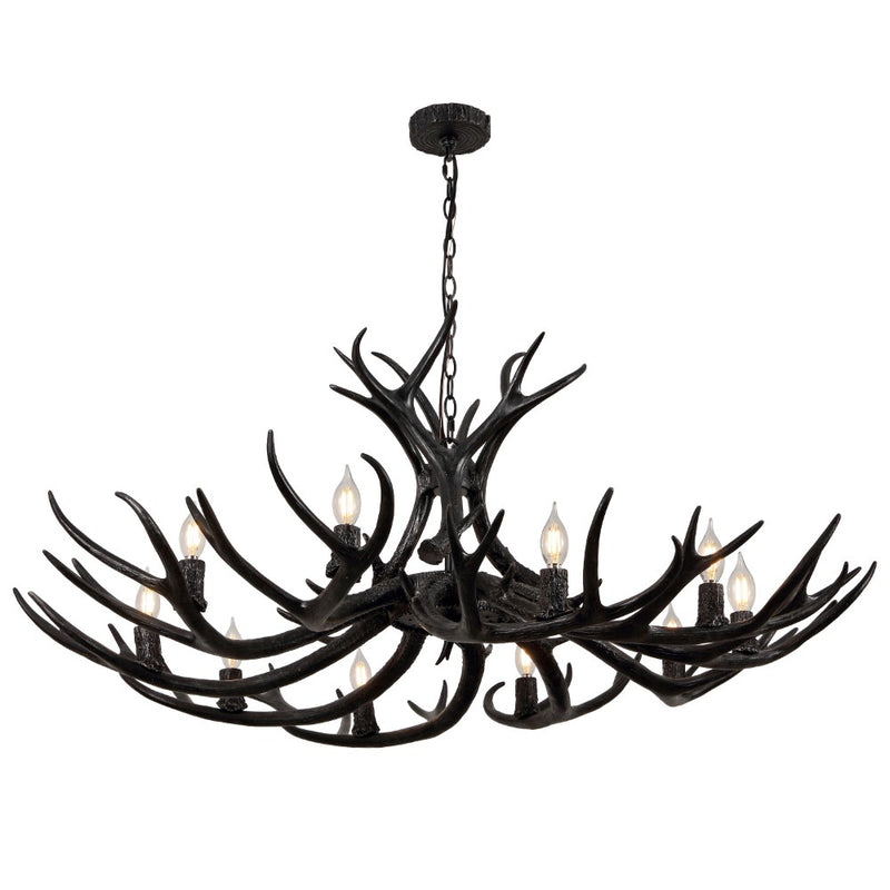Eldora Rustic Farmhouse Adjustable Resin Antler LED Chandelier