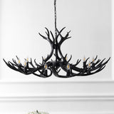 Eldora Rustic Farmhouse Adjustable Resin Antler LED Chandelier