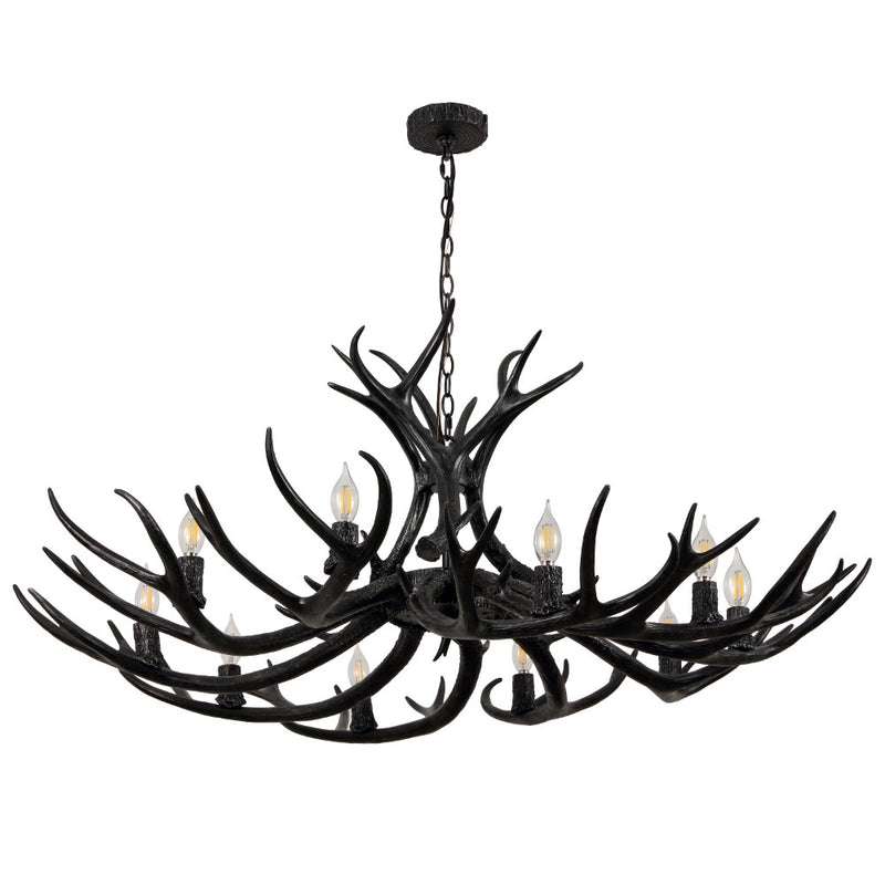 Eldora Rustic Farmhouse Adjustable Resin Antler LED Chandelier