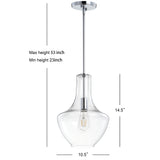 Watts Glass/Metal LED Pendant - JONATHAN Y