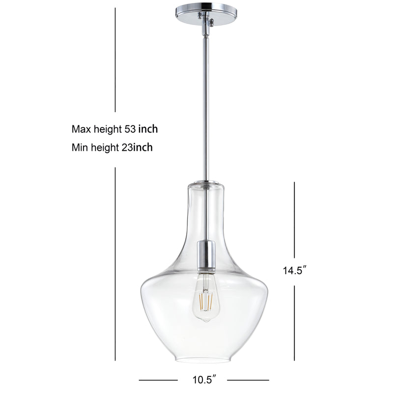 Watts Glass/Metal LED Pendant - JONATHAN Y