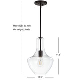 Watts Glass/Metal LED Pendant - JONATHAN Y