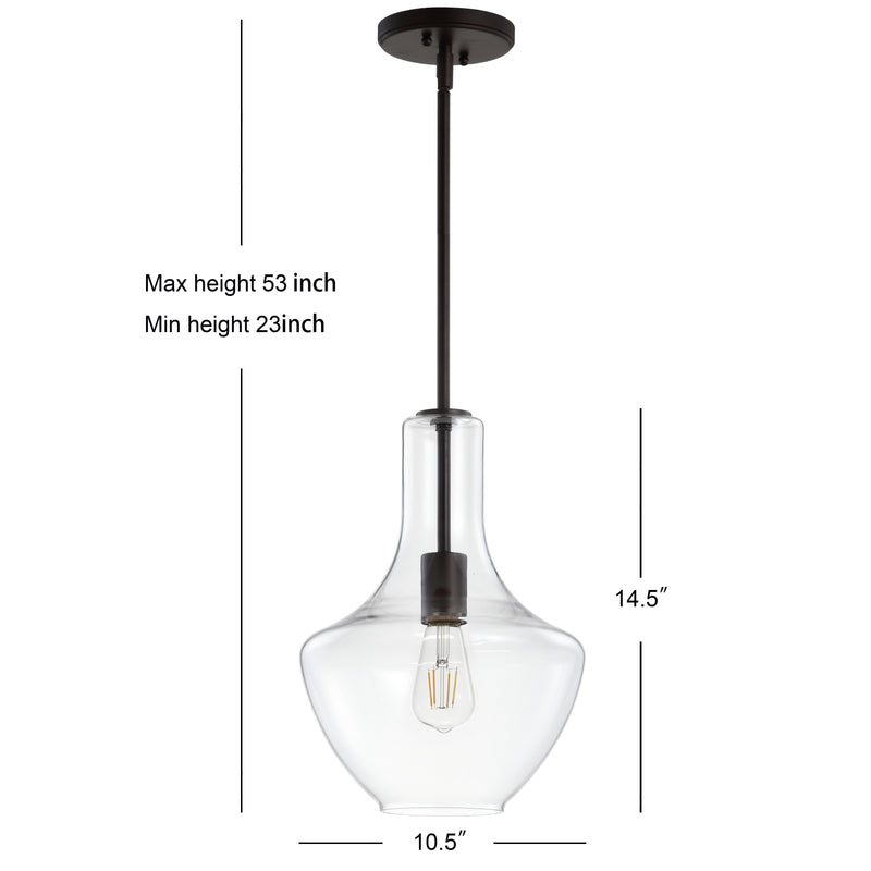 Watts Glass/Metal LED Pendant - JONATHAN Y