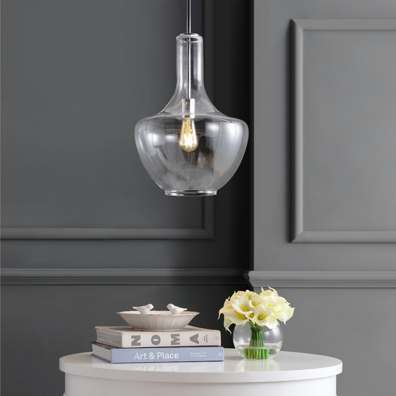 Watts Glass/Metal LED Pendant - JONATHAN Y