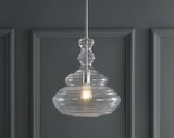 Bettina 13.37" Glass/Metal LED Pendant - JONATHAN Y
