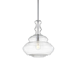 Bettina 13.37" Glass/Metal LED Pendant - JONATHAN Y