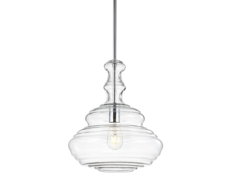 Bettina 13.37" Glass/Metal LED Pendant - JONATHAN Y