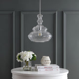 Bettina 13.37" Glass/Metal LED Pendant - JONATHAN Y