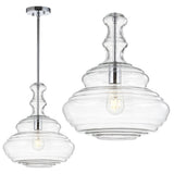 Bettina 13.37" Glass/Metal LED Pendant - JONATHAN Y