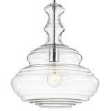 Bettina 13.37" Glass/Metal LED Pendant - JONATHAN Y