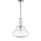 Bettina 13.37" Glass/Metal LED Pendant - JONATHAN Y