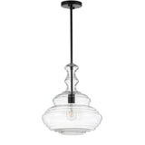 Bettina 13.37" Glass/Metal LED Pendant - JONATHAN Y