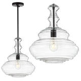 Bettina 13.37" Glass/Metal LED Pendant - JONATHAN Y
