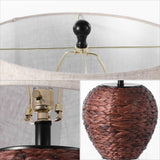 Alaro 24.5" Banana Leaf Basket LED Table Lamp