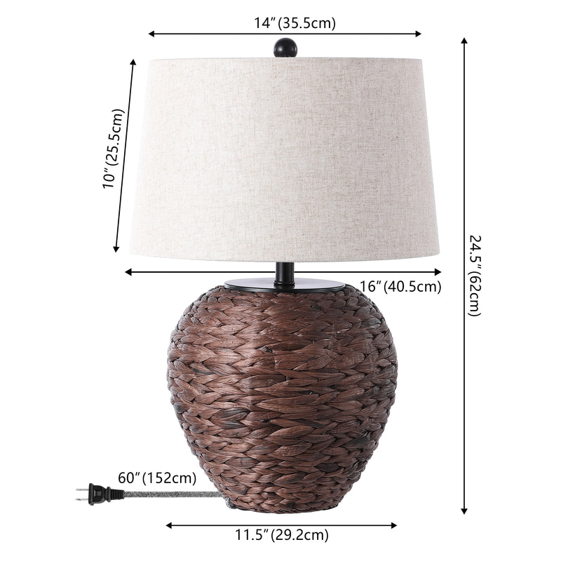 Alaro 24.5" Banana Leaf Basket LED Table Lamp