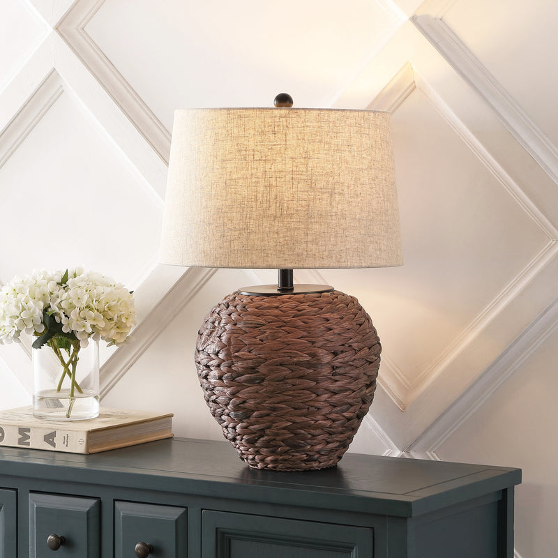 Alaro 24.5" Banana Leaf Basket LED Table Lamp